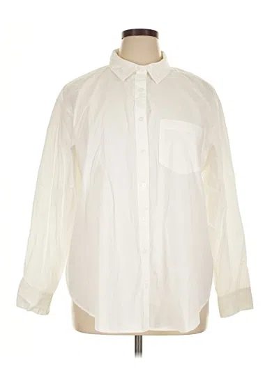 Pre-owned Maurices Long Sleeve Button Down Shirt In Ivory