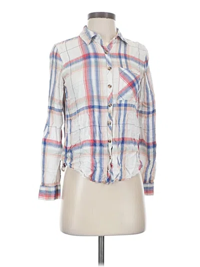 Pre-owned Maurices Long Sleeve Button Down Shirt In Ivory