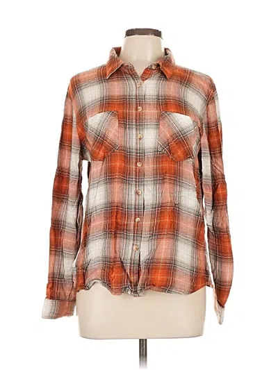 Pre-owned Maurices Long Sleeve Button Down Shirt In Orange