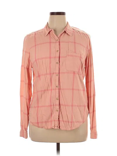 Pre-owned Maurices Long Sleeve Button Down Shirt In Pink