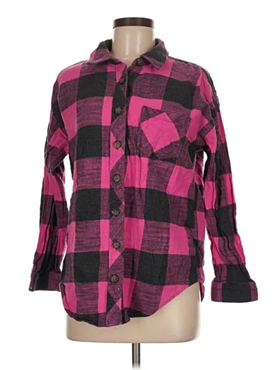 Pre-owned Maurices Long Sleeve Button Down Shirt In Pink