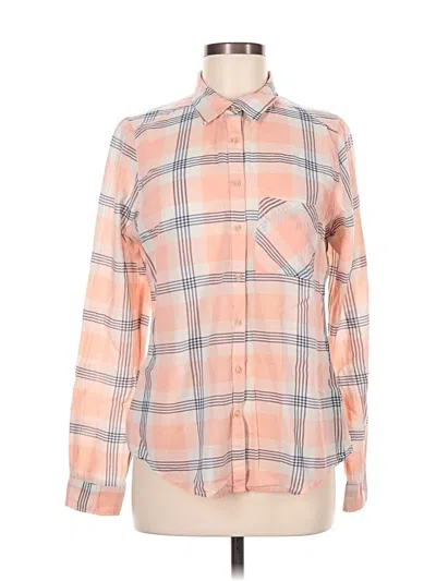 Pre-owned Maurices Long Sleeve Button Down Shirt In Pink