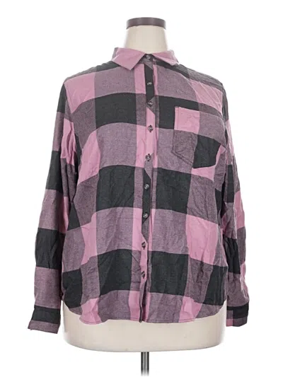 Pre-owned Maurices Long Sleeve Button Down Shirt In Pink