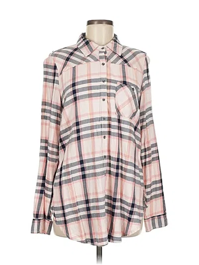 Pre-owned Maurices Long Sleeve Button Down Shirt In Pink