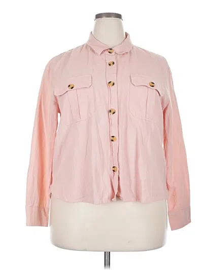 Pre-owned Maurices Long Sleeve Button Down Shirt In Pink