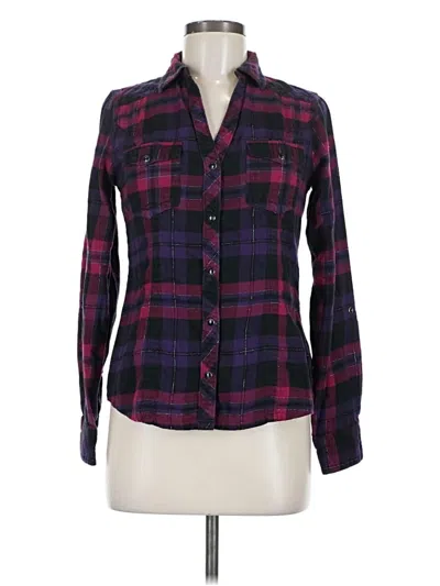 Pre-owned Maurices Long Sleeve Button Down Shirt In Purple