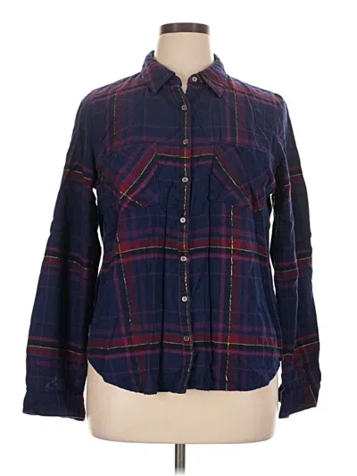 Pre-owned Maurices Long Sleeve Button Down Shirt In Purple