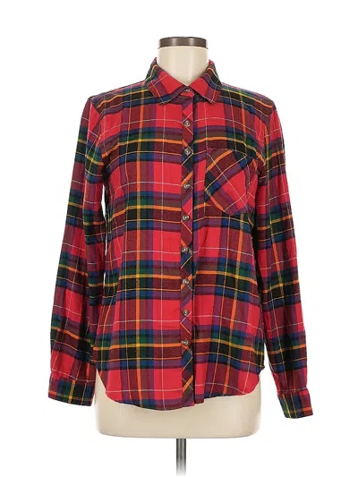 Pre-owned Maurices Long Sleeve Button Down Shirt In Red