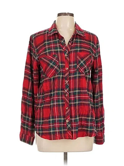 Pre-owned Maurices Long Sleeve Button Down Shirt In Red