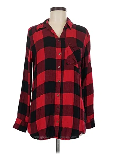 Pre-owned Maurices Long Sleeve Button Down Shirt In Red