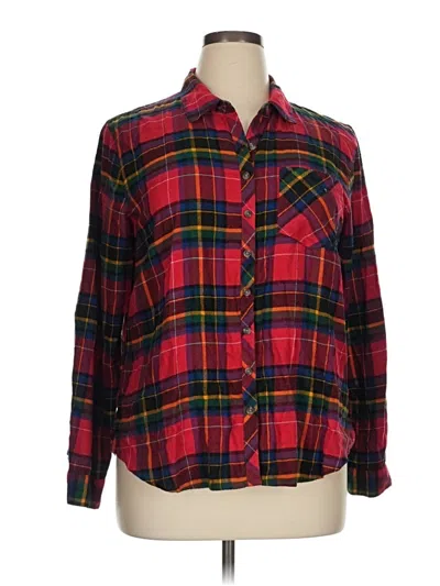 Pre-owned Maurices Long Sleeve Button Down Shirt In Red