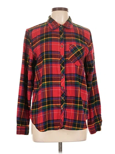 Pre-owned Maurices Long Sleeve Button Down Shirt In Red