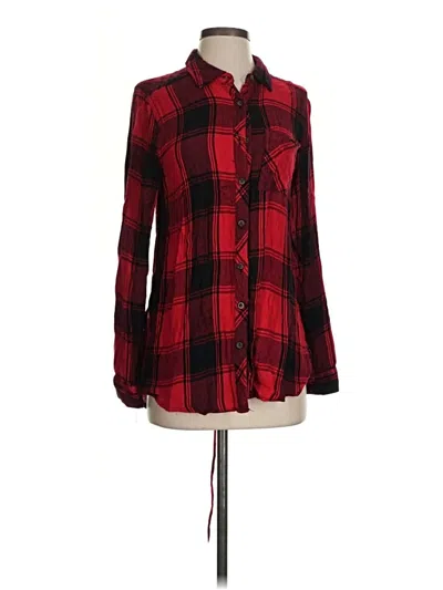 Pre-owned Maurices Long Sleeve Button Down Shirt In Red