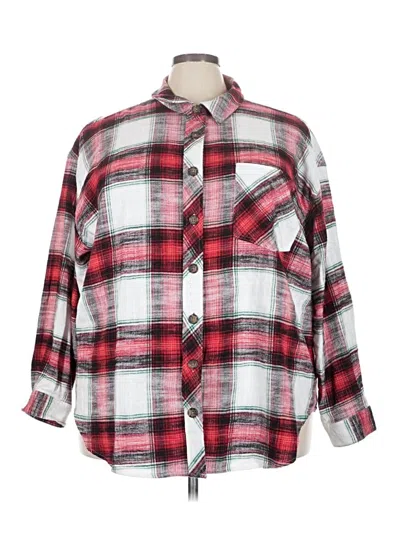 Pre-owned Maurices Long Sleeve Button Down Shirt In Red