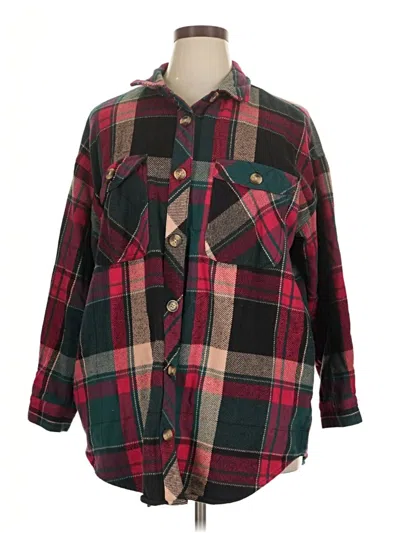 Pre-owned Maurices Long Sleeve Button Down Shirt In Red
