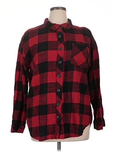 Pre-owned Maurices Long Sleeve Button Down Shirt In Red