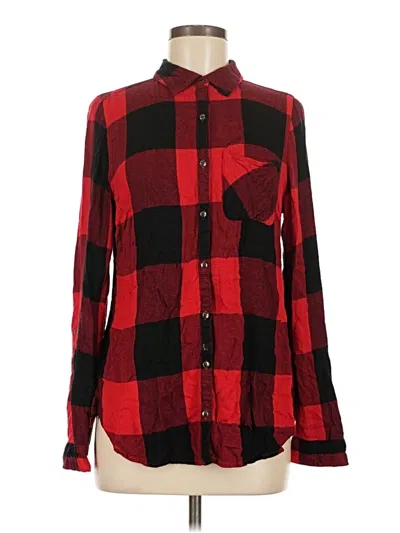 Pre-owned Maurices Long Sleeve Button Down Shirt In Red