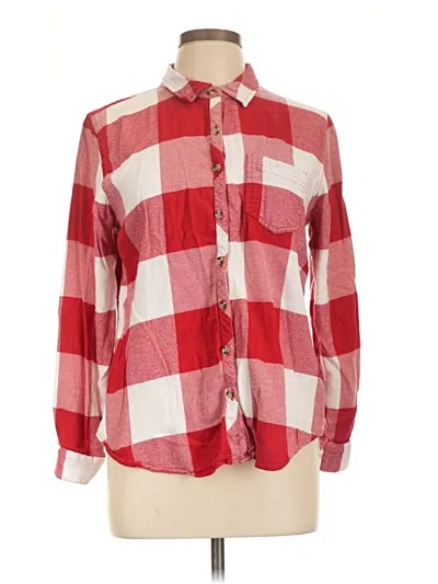 Pre-owned Maurices Long Sleeve Button Down Shirt In Red