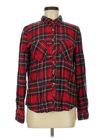 Pre-owned Maurices Long Sleeve Button Down Shirt In Red