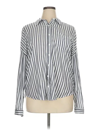 Pre-owned Maurices Long Sleeve Button Down Shirt In Silver