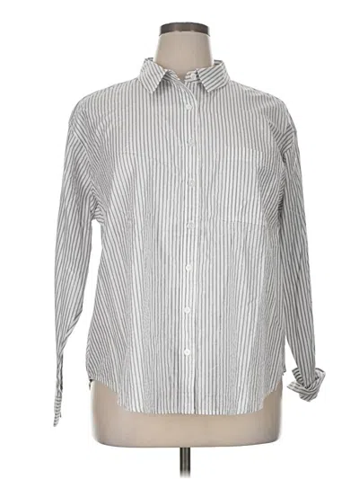 Pre-owned Maurices Long Sleeve Button Down Shirt In Silver