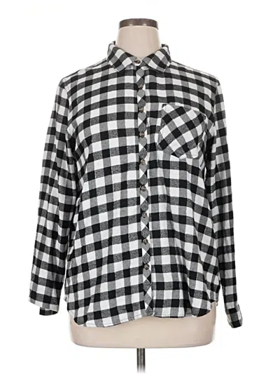 Pre-owned Maurices Long Sleeve Button Down Shirt In Silver