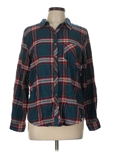Pre-owned Maurices Long Sleeve Button Down Shirt In Teal