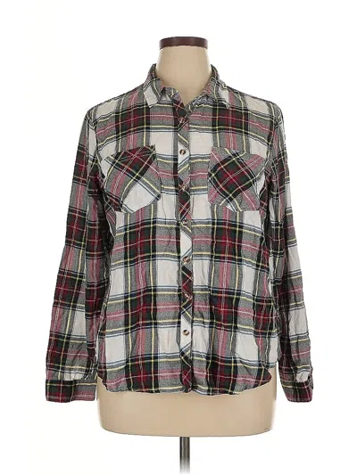 Pre-owned Maurices Long Sleeve Button Down Shirt In White