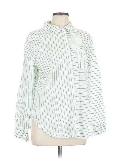 Pre-owned Maurices Long Sleeve Button Down Shirt In White