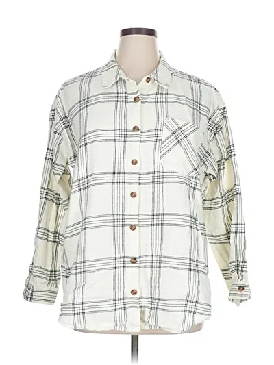 Pre-owned Maurices Long Sleeve Button Down Shirt In White