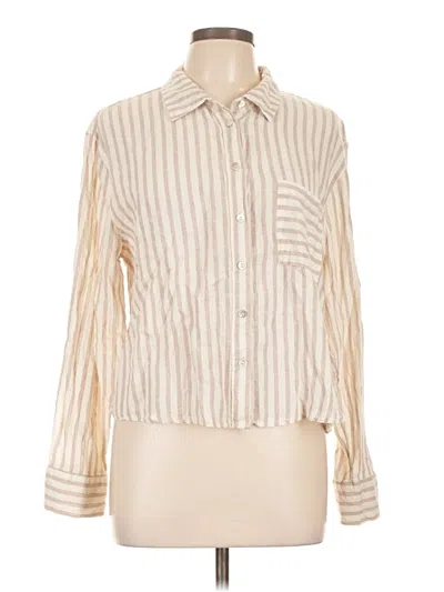 Pre-owned Maurices Long Sleeve Button Down Shirt In White
