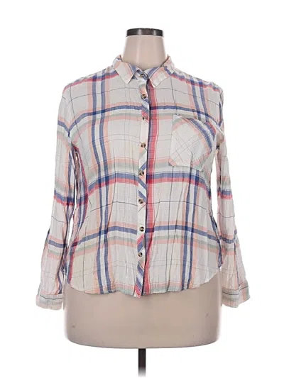 Pre-owned Maurices Long Sleeve Button Down Shirt In White