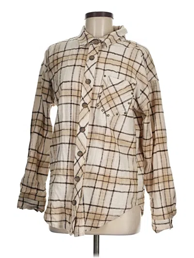 Pre-owned Maurices Long Sleeve Button Down Shirt In White