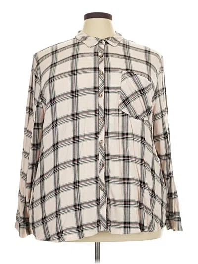 Pre-owned Maurices Long Sleeve Button Down Shirt In White