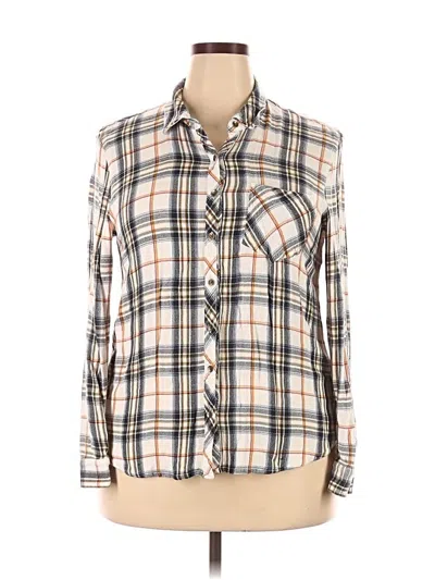 Pre-owned Maurices Long Sleeve Button Down Shirt In White