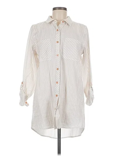 Pre-owned Maurices Long Sleeve Button Down Shirt In White