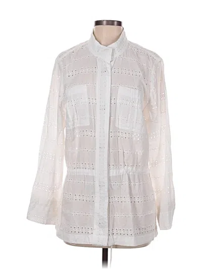 Pre-owned Maurices Long Sleeve Button Down Shirt In White