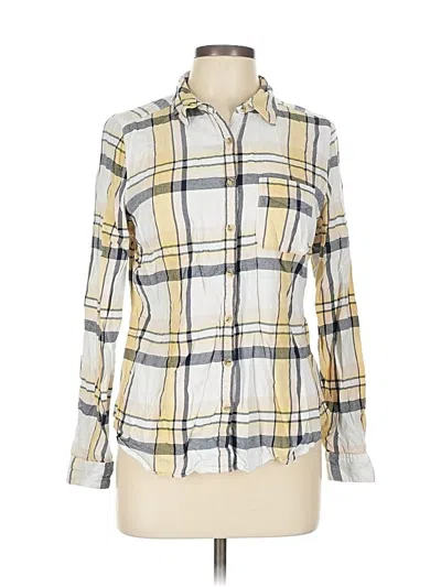 Pre-owned Maurices Long Sleeve Button Down Shirt In Yellow