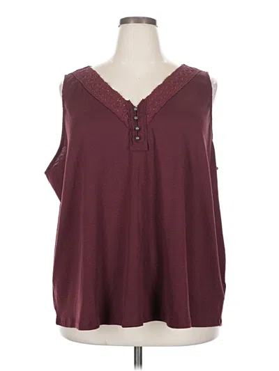 Pre-owned Maurices Long Sleeve Henley Shirt In Burgundy
