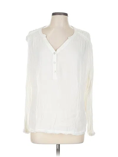 Pre-owned Maurices Long Sleeve Henley Shirt In White