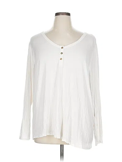 Pre-owned Maurices Long Sleeve Henley Shirt In White