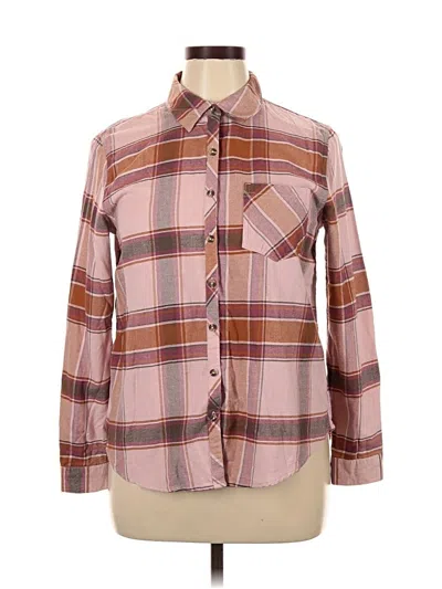 Pre-owned Maurices Long Sleeve Polo Shirt In Burgundy