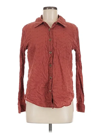 Pre-owned Maurices Long Sleeve Polo Shirt In Red