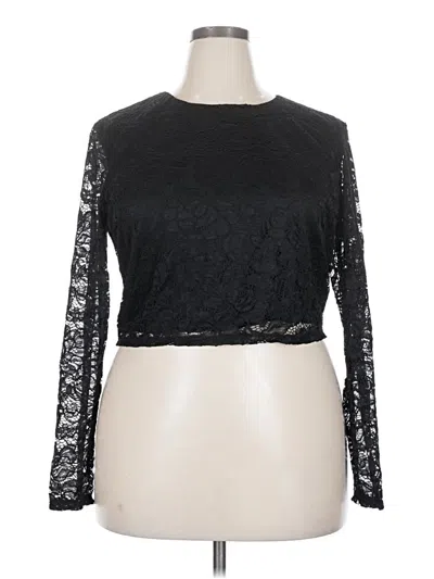 Maurices Long Sleeve Top Black Boatneck Tops