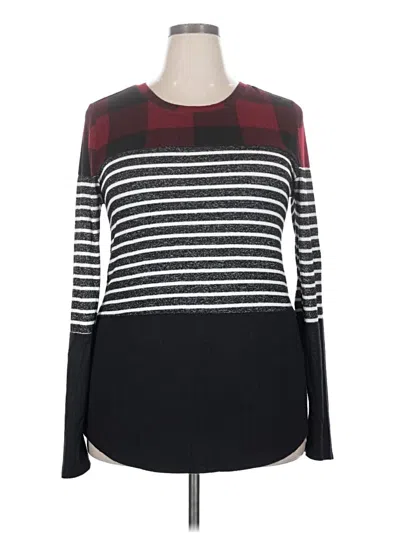 Pre-owned Maurices Long Sleeve Top Black Boatneck Tops