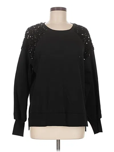 Pre-owned Maurices Long Sleeve Top Black Crew Neck Tops