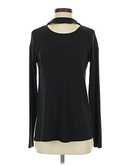 Pre-owned Maurices Long Sleeve Top Black Keyhole Neckline Tops