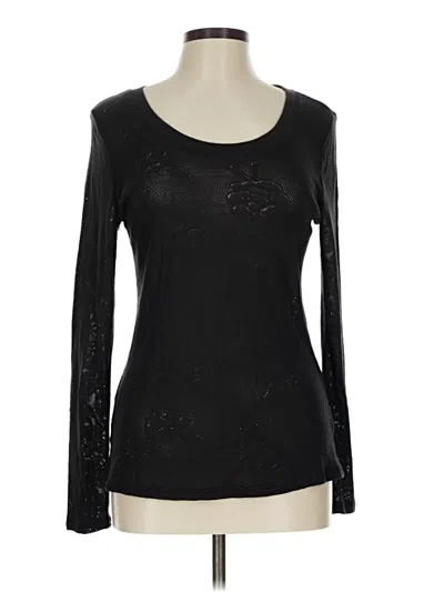Maurices Long Sleeve Top Black Scoop Neck Tops