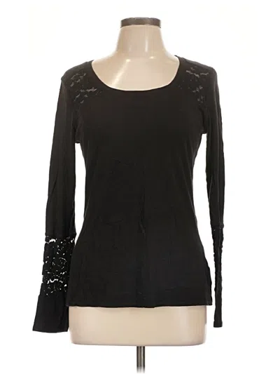 Pre-owned Maurices Long Sleeve Top Black Sweetheart Neckline Tops