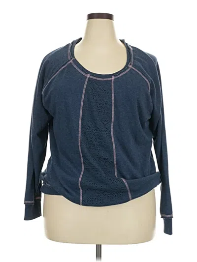 Pre-owned Maurices Long Sleeve Top Blue Crew Neck Tops